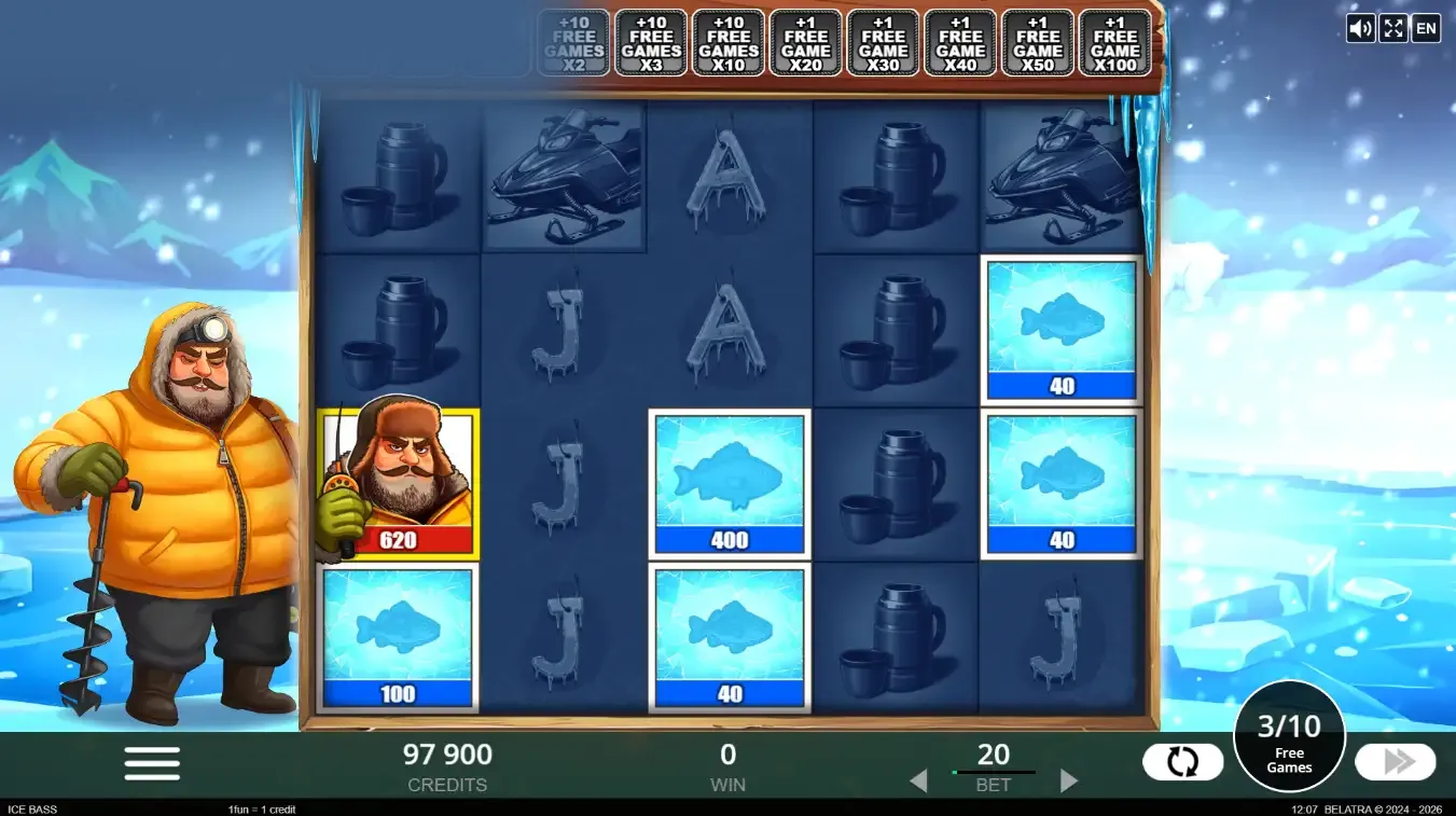 Ice Bass screenshot 3 - bonus round in progress
